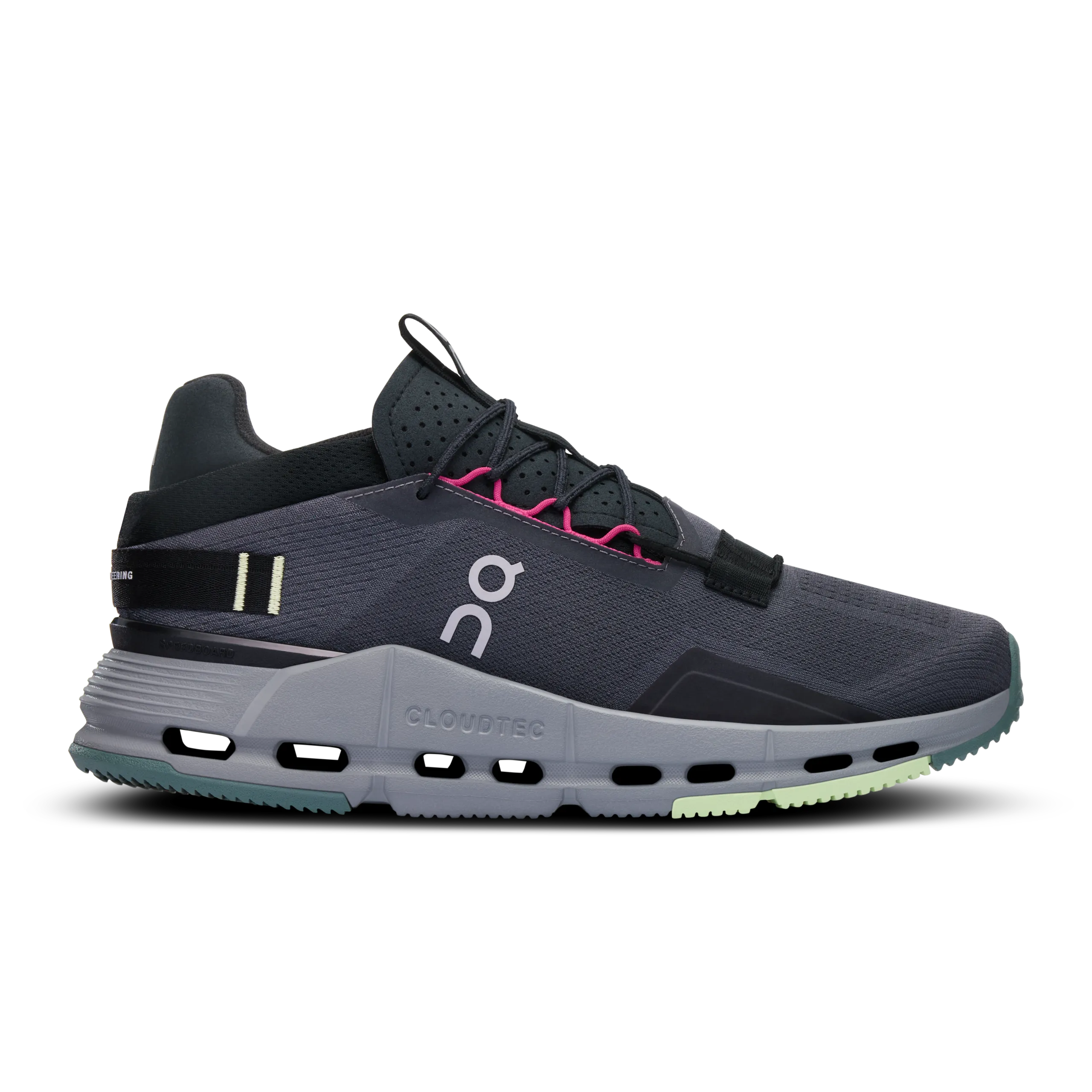 On Cloudnova Eclipse Alloy Shoes En Cloudnova Eclipse Alloy Shoes, una zapatilla en tonos negros y grises con la comodidad CloudTec para las calles del Reino Unido.