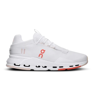 En Cloudnova White Flame Shoes, unas zapatillas de deporte de calle del Reino Unido en blanco y rojo con la comodidad de CloudTec.