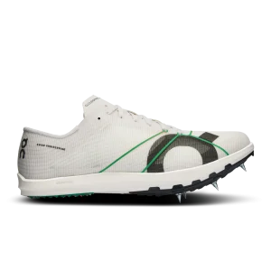 Zapatos de golf On Cloud Frost White Spike XC, diseñados para golfistas del Reino Unido, cuentan con suela con clavos, espuma Helion y cápsulas CloudTec.