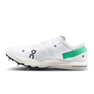 Zapatos de golf On Cloud Undyed White Spike 10000m, un zapato con clavos ligero y transpirable con comodidad CloudTec para golfistas del Reino Unido.