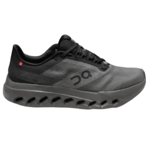 En Cloud Surfer Gray Black, una parte superior de algodón con construcción transpirable y una suela cómoda.