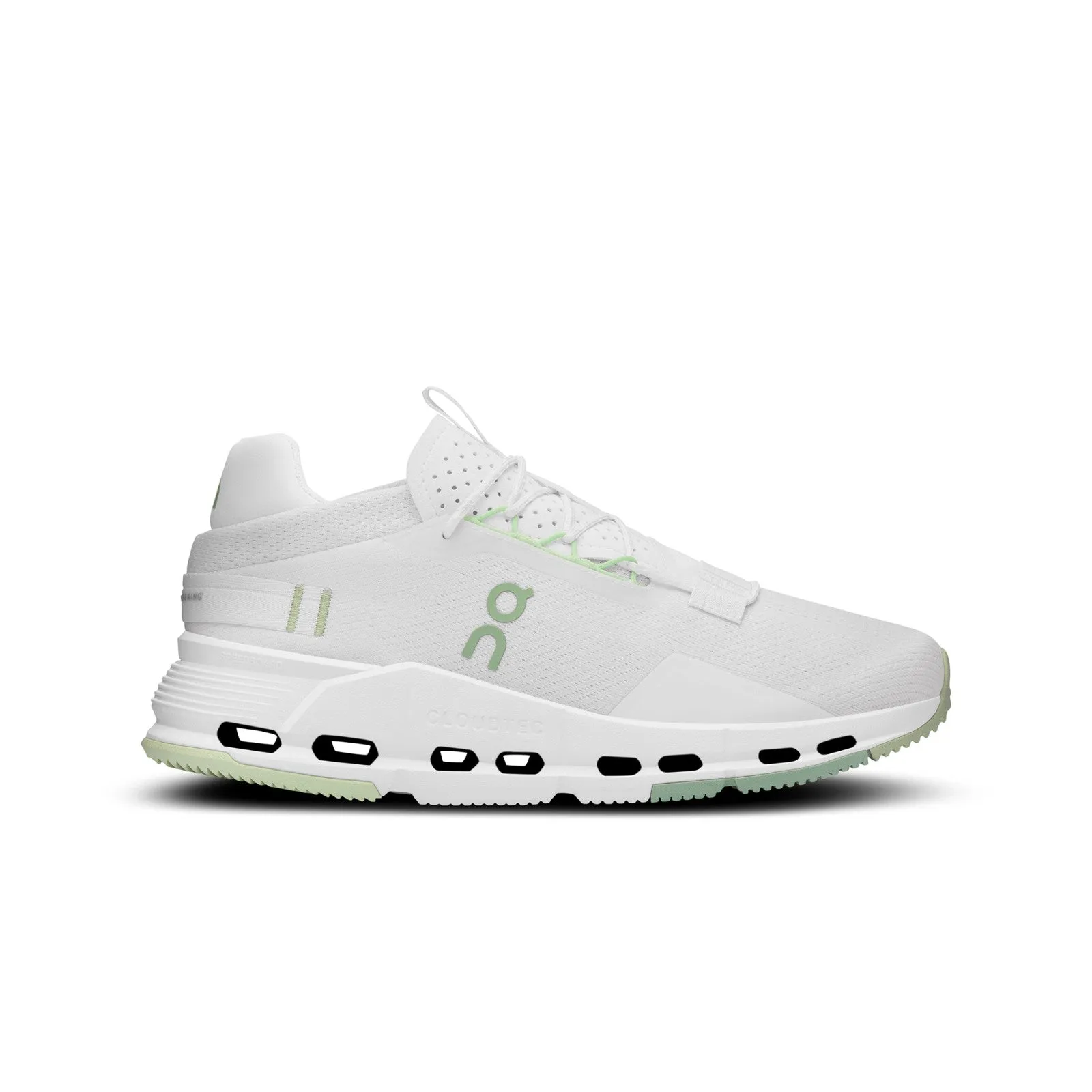On Cloudnova White Sage Shoes En Cloudnova White Sage Shoes, unas zapatillas elegantes y modernas con gran comodidad para uso urbano.